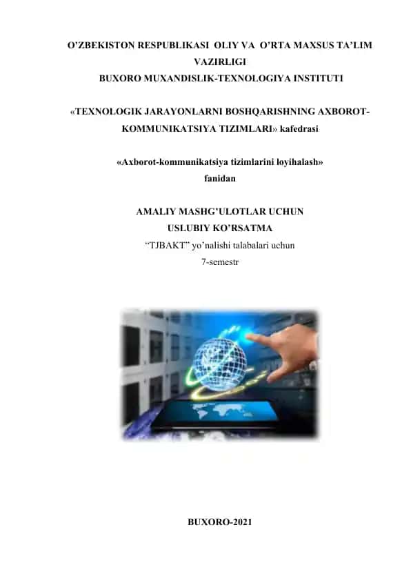 Uslubiy ko'rsatmalar ("TJBAKT" yo'nalishi talabalari uchun)