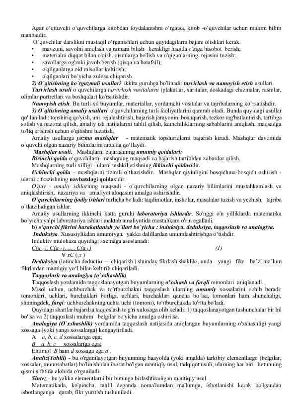 O‘qitishning amaliy usullari