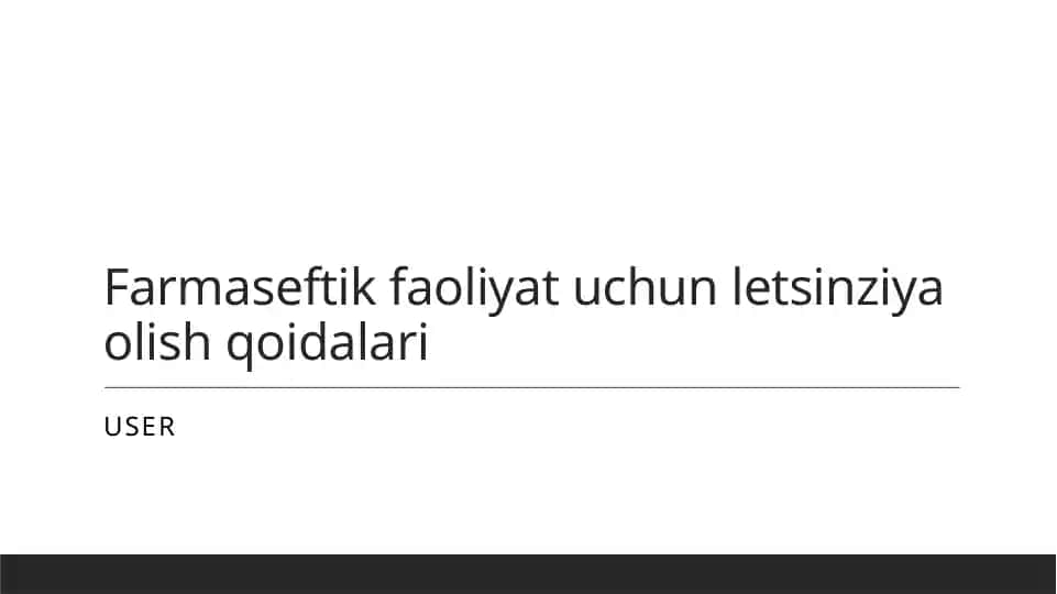 Farmaseftik faoliyat uchun letsinziya olish qoidalari