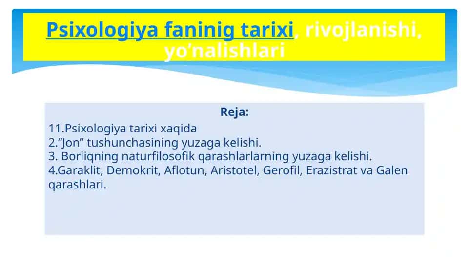 Psixologiya tarixi