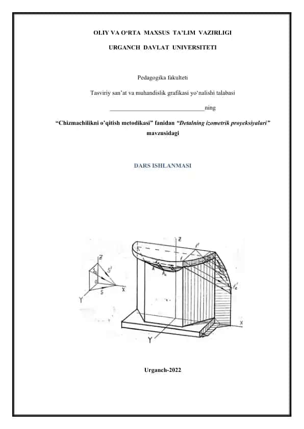"Chizmachilikni o’qitish metodikasi"