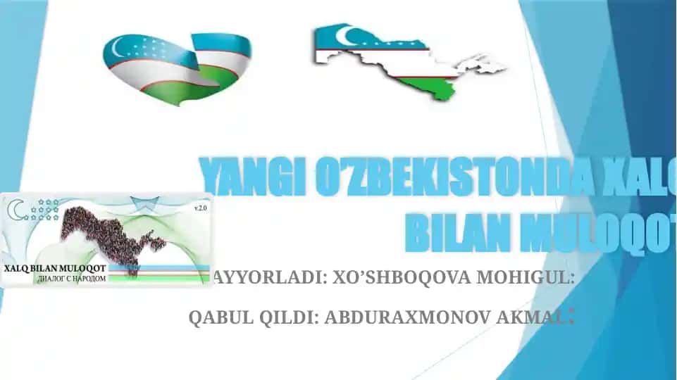 YANGI O’ZBEKISTONDA XALQ BILAN MULOQOT