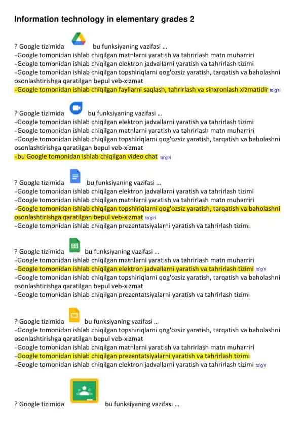 Google Tizimida Matn Muharriri