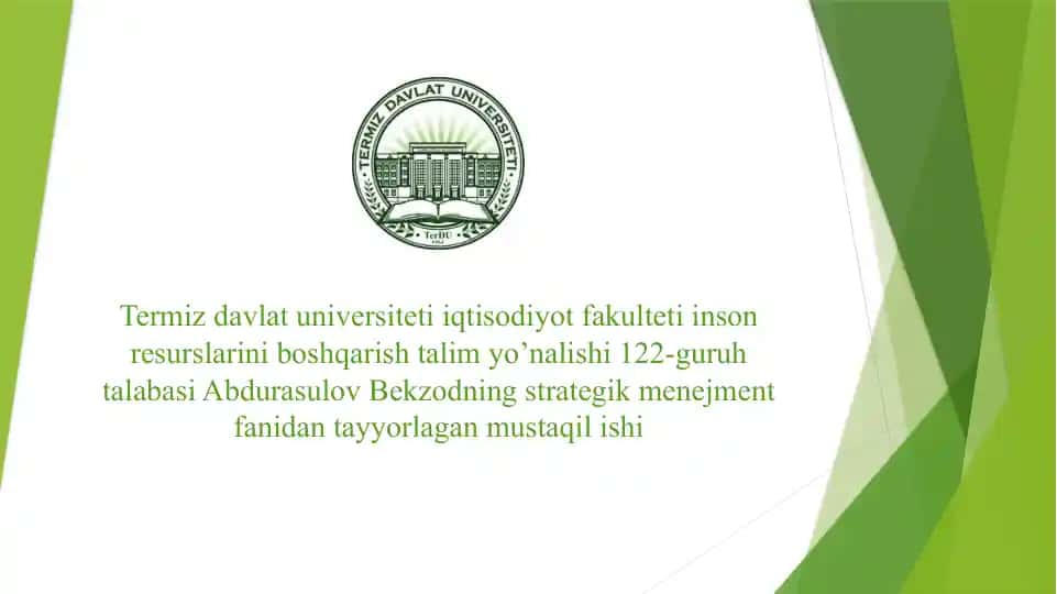 Korxonalarda innovatsion faoliyatning tashkiliy strategiyasi