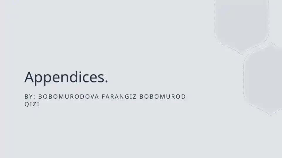 Appendices