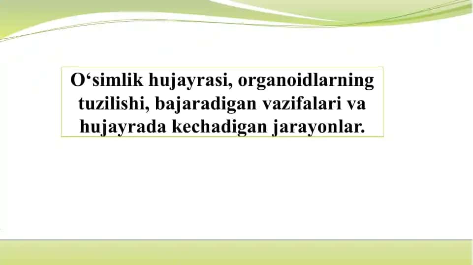 O'simlik hujayrasi haqida taqdimot