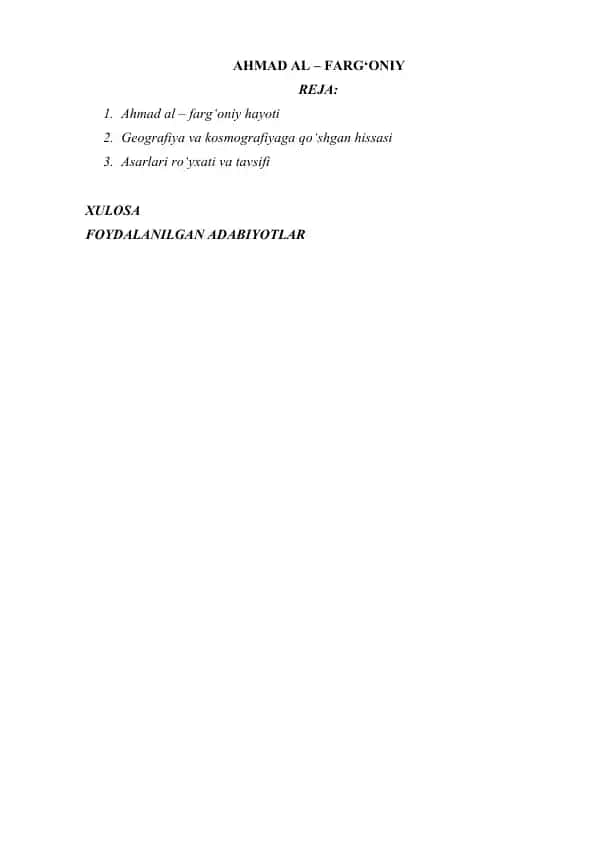 AHMAD AL – FARG‘ONIY