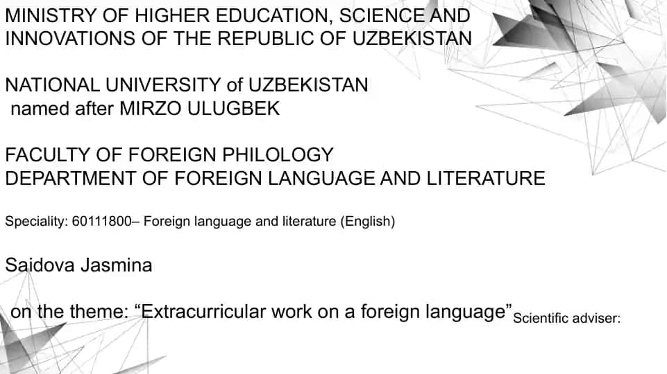 Extracurricular work on a foreign language