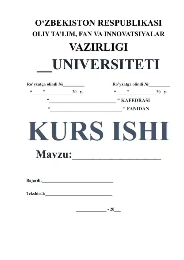 Umumiy o‘rta ta’lim va akademik litseylarda davlat tilida hujjat yuritish usullari (Kurs ishi)