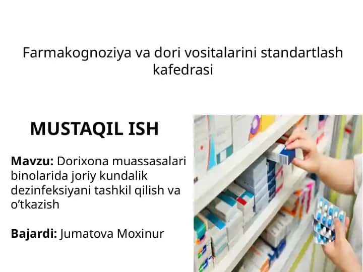 Farmakognoziya va dori vositalarini standartlash kafedrasi