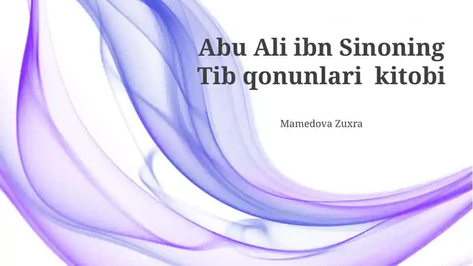 Abu Ali ibn Sinoning Tib qonunlari kitobi