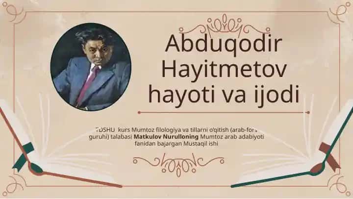Abduqodir Hayitmetov hayoti va ijodi