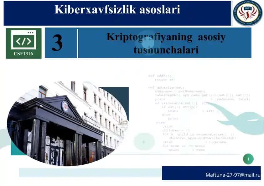 Kiberxavfsizlik asoslari