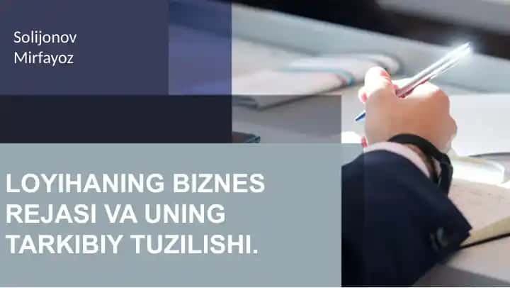 Biznes-rejalashtirishning mohiyati va vazifalari