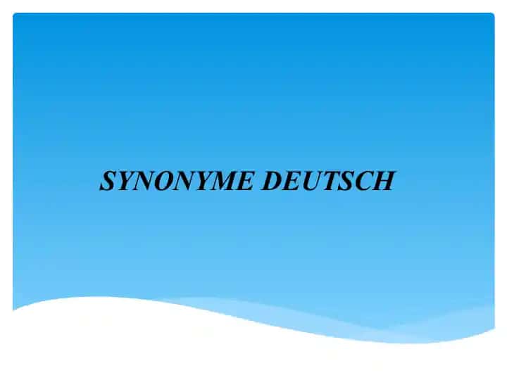 SYNONYME DEUTSCH