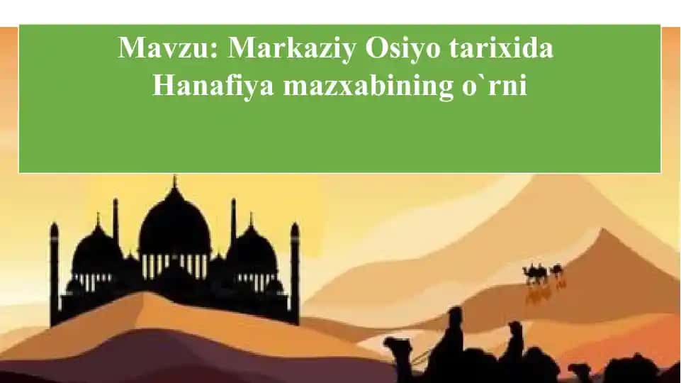 Hanafiyamazxabiningo`rni