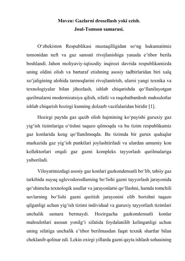 Gaz yig‘ish tizimi