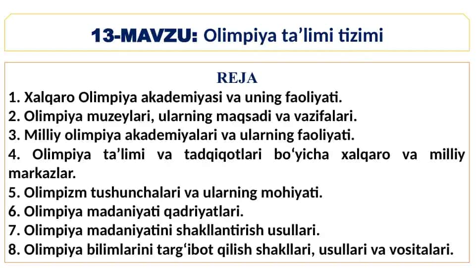 Olimpiyata’limi tizimi