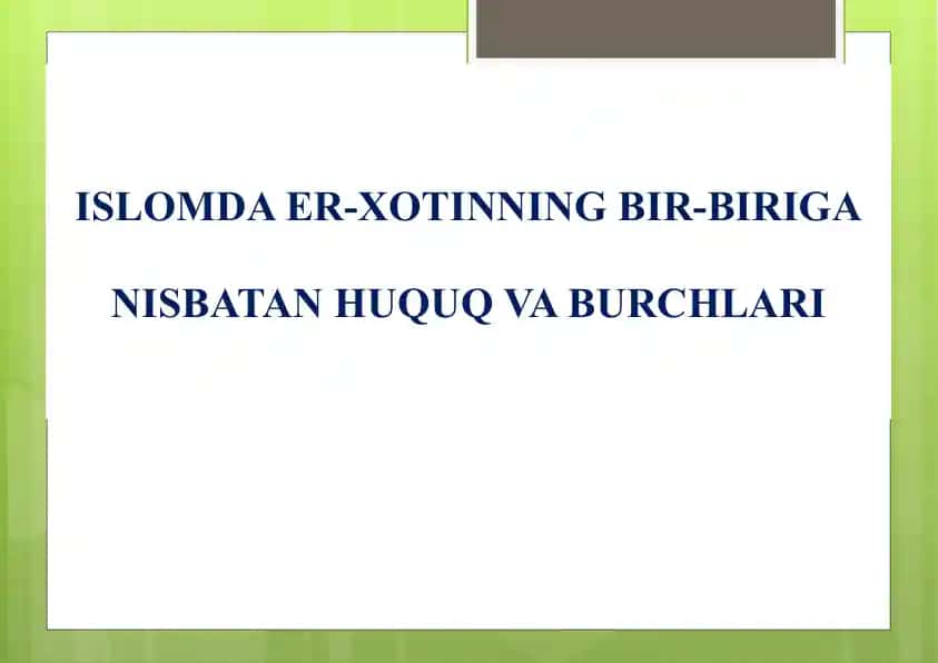 ISLOMDA ER-XOTIN