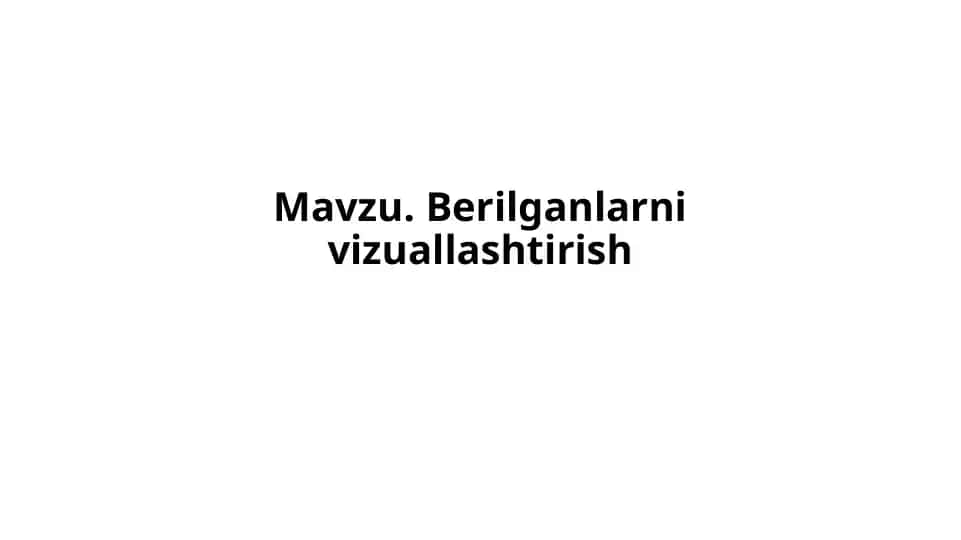 Vizuallashtirish