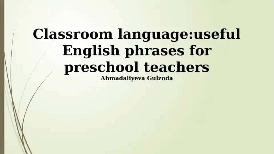 Classroom language: Useful English phrases for preschool teachers