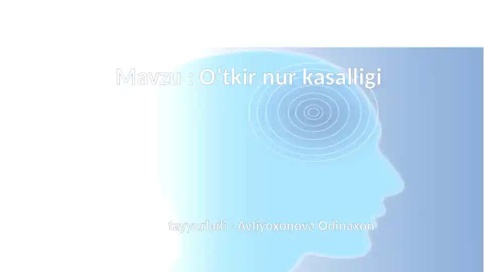 O’tkir nurkasalligi