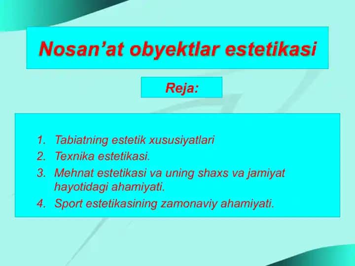 Nosan’at obyektlar estetikasi