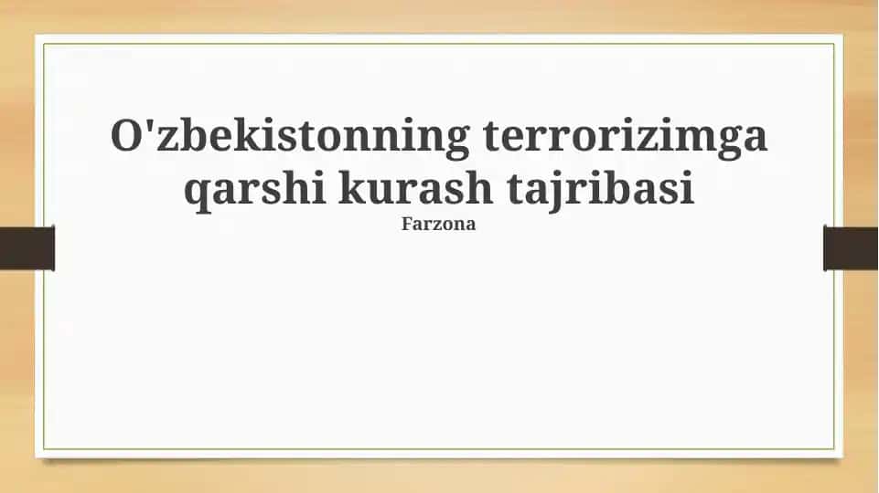 O'zbekistonning terrorizmga qarshi kurash tajribasi