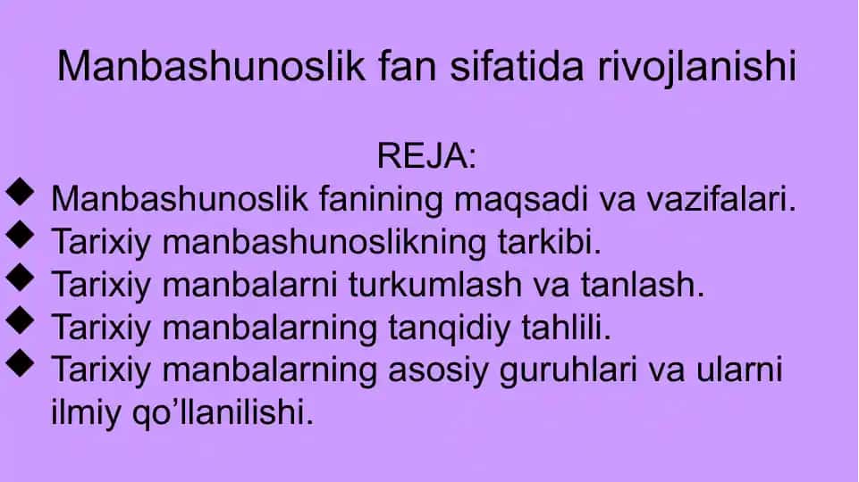 Manbashunoslikfansifatidarivojlanishi