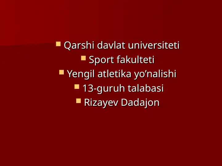 Yengil atletika yo’nalishi