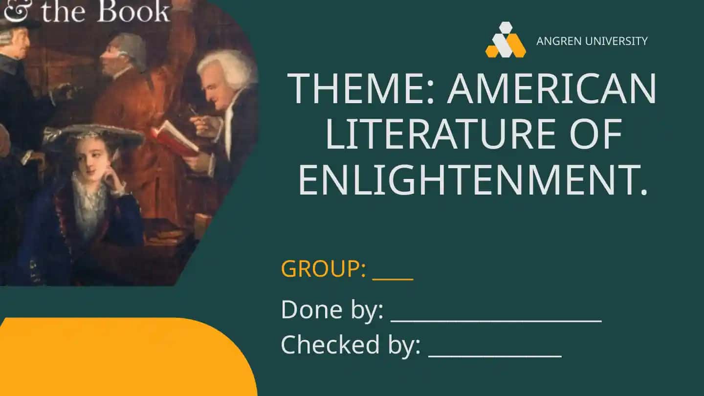American Literature of Enlightenment