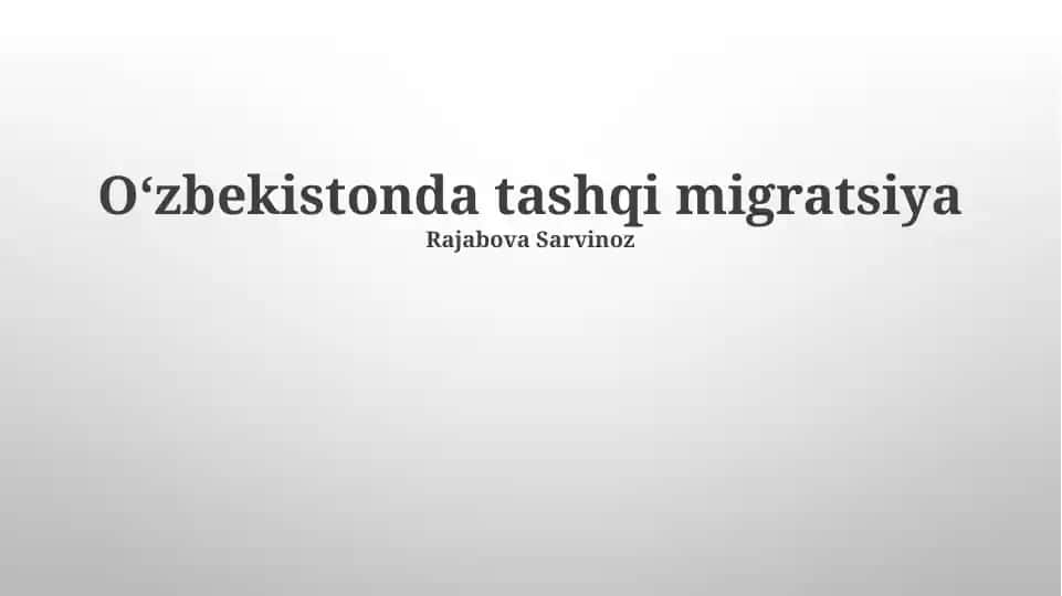 Oʻzbekistonda tashqi migratsiya