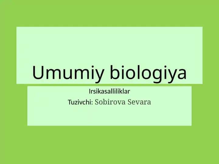 Umumiy biologiya