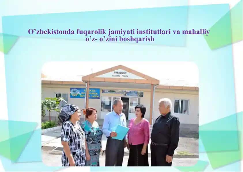 O’zbekiston fuqarolik jamiyati institutlari va mahalliy o’zini boshqarish