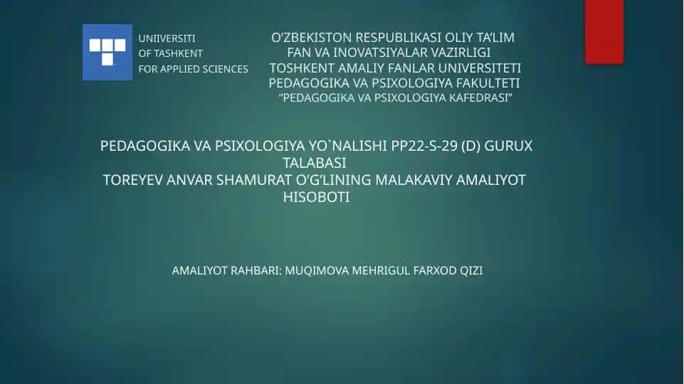 "Maqsadlarga intilish" psixologik-pedagogik diagnostik metodikasi