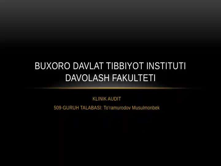KLINIK AUDIT