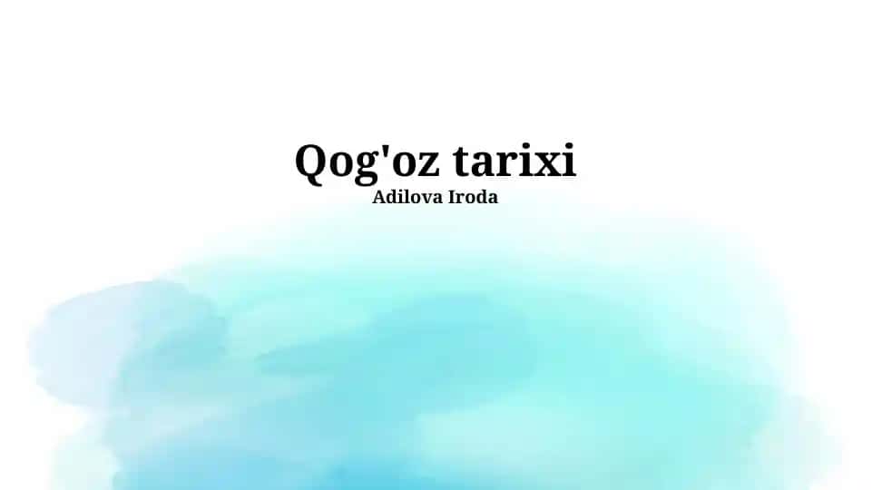 Qog'oz tarixi