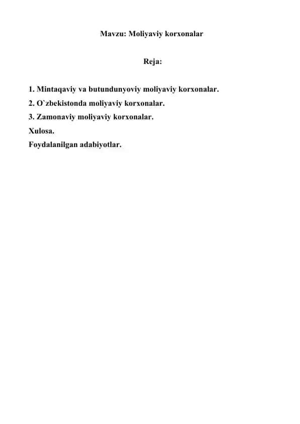 Moliyaviy korxonalar