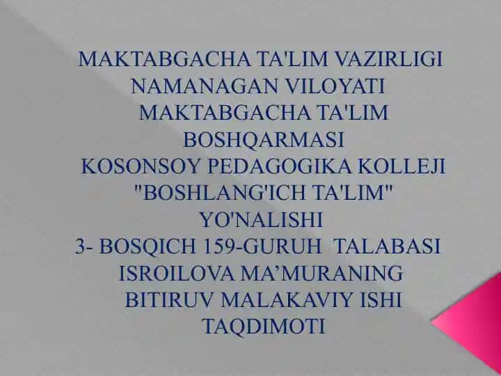 Ona tili darslarida lug'at bilan ishlash
