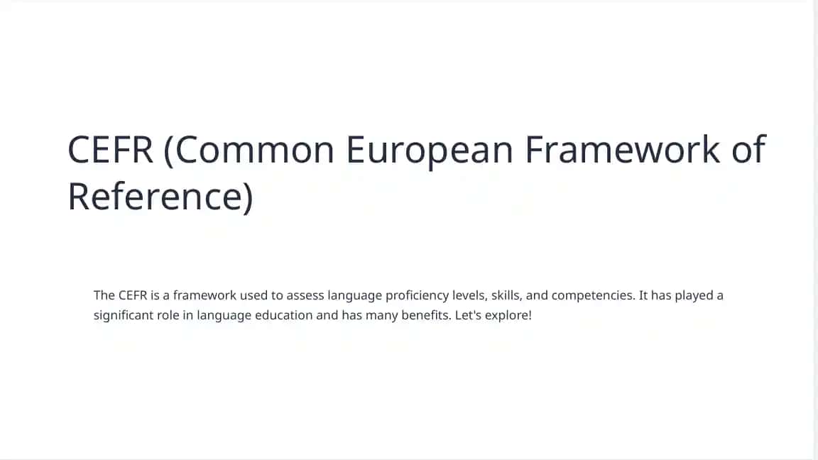 CEFR (Common European Framework of Reference)