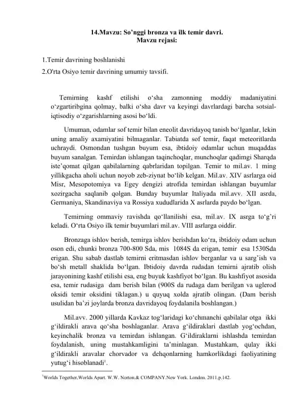Temirning Tarixi