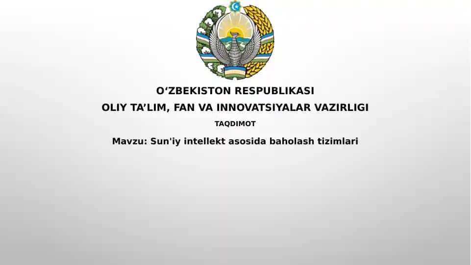 Sun'iy intellekt asoslangan baholash tizimlari