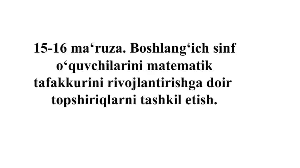 Matematika topshiriqlar
