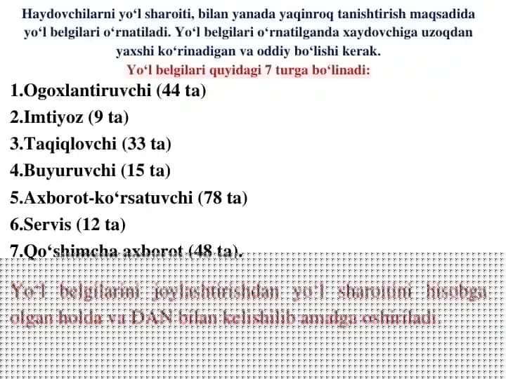 Yo‘l belgilari to‘plami