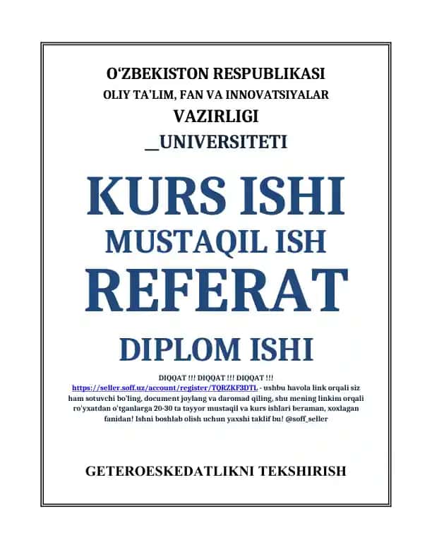 Geteroeskedatlikni Tekshirish Testlari va Ularning O‘ziga Xos Xususiyatlari