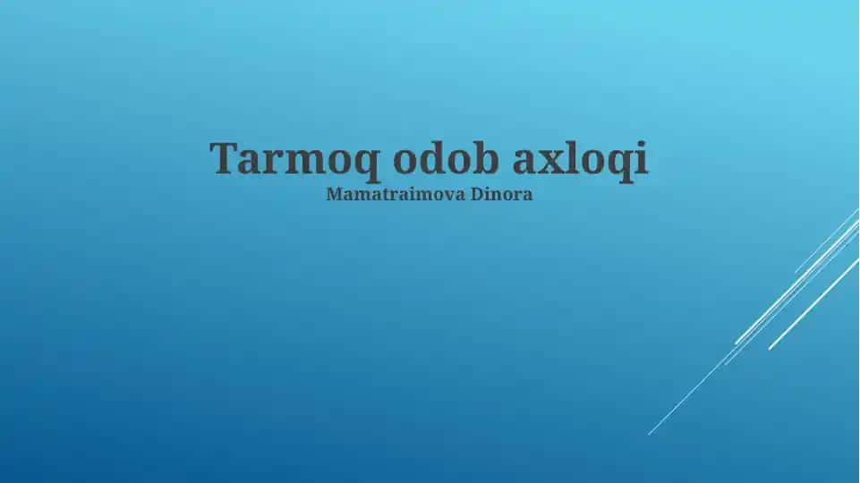 Tarmoq odob axloqi