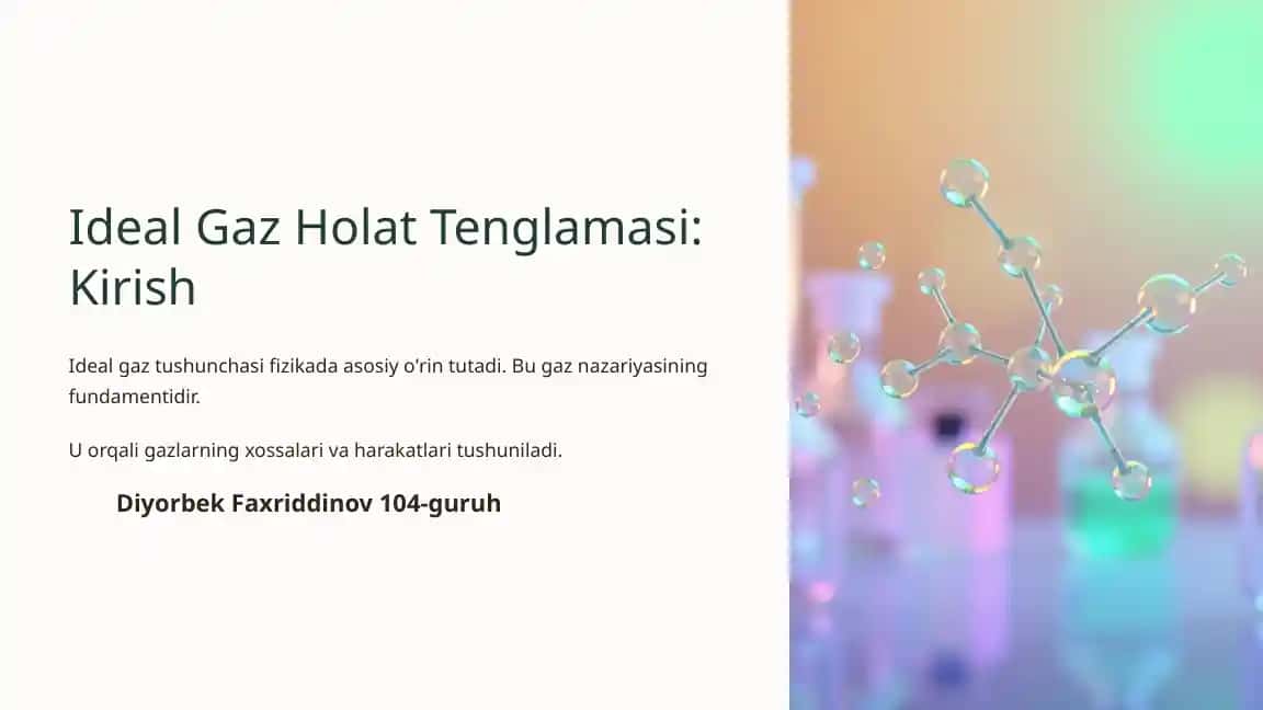 Ideal Gaz Holat Tenglamasi