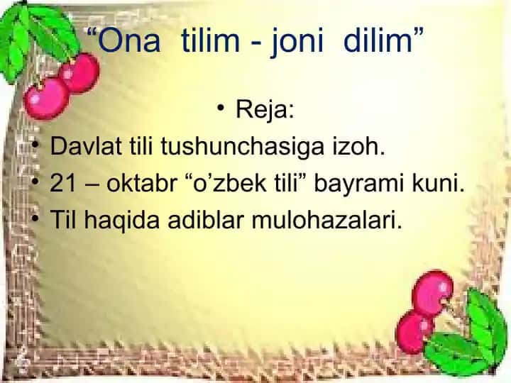 Ona tilim - joni dilim