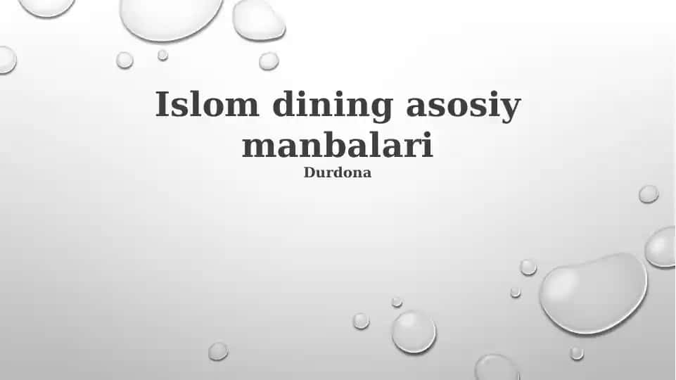 Islom dining asosiy manbalari