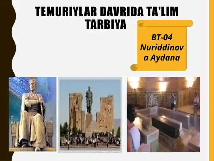 Temuriylar Davrida Ta'lim tarbiya
